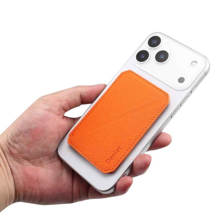Denior V22 Calf Texture Leather MagSafe Card Holder Bag