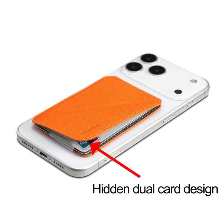 Denior V22 Calf Texture Leather MagSafe Card Holder Bag