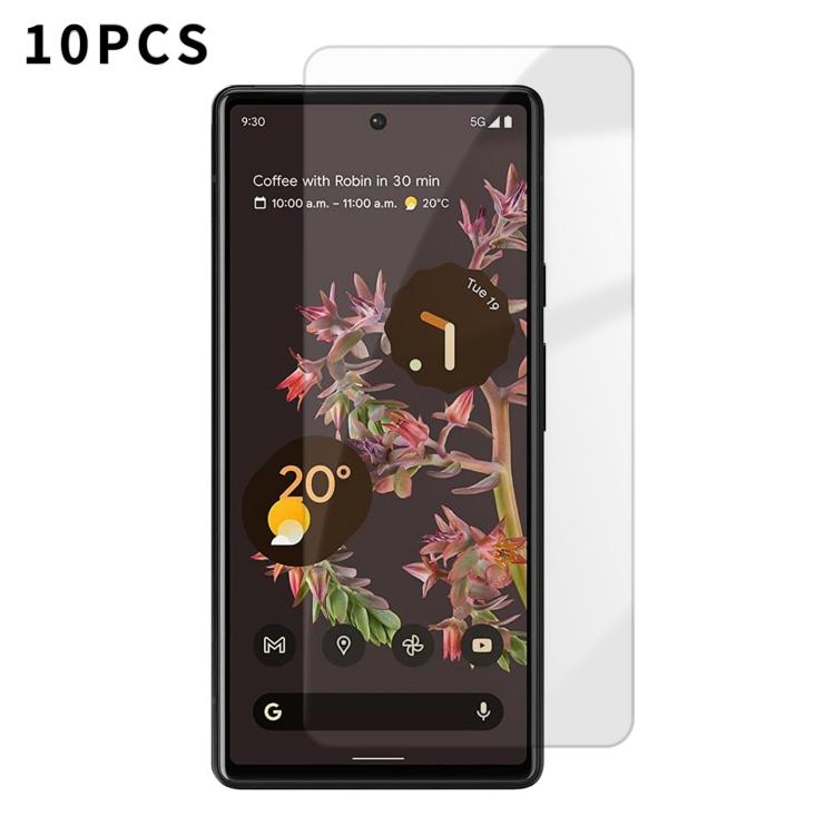 For Google Pixel 6 Kalebol 10pcs High-Aluminum Semi-Screen Anti-Fingerprint HD Tempered Glass Film