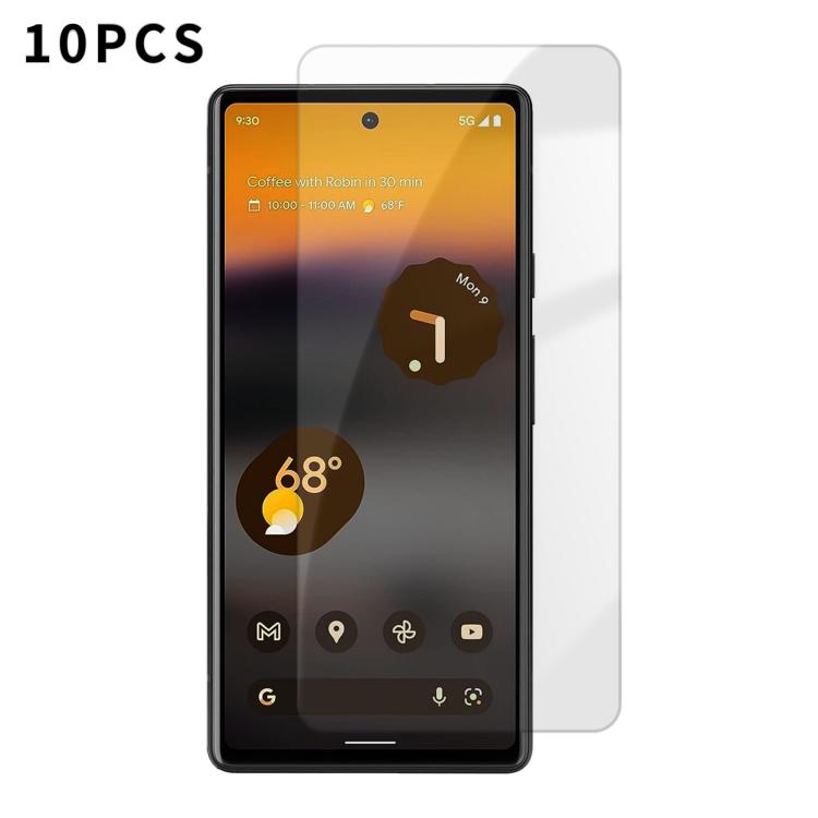 For Google Pixel 6a Kalebol 10pcs High-Aluminum Semi-Screen Anti-Fingerprint HD Tempered Glass Film