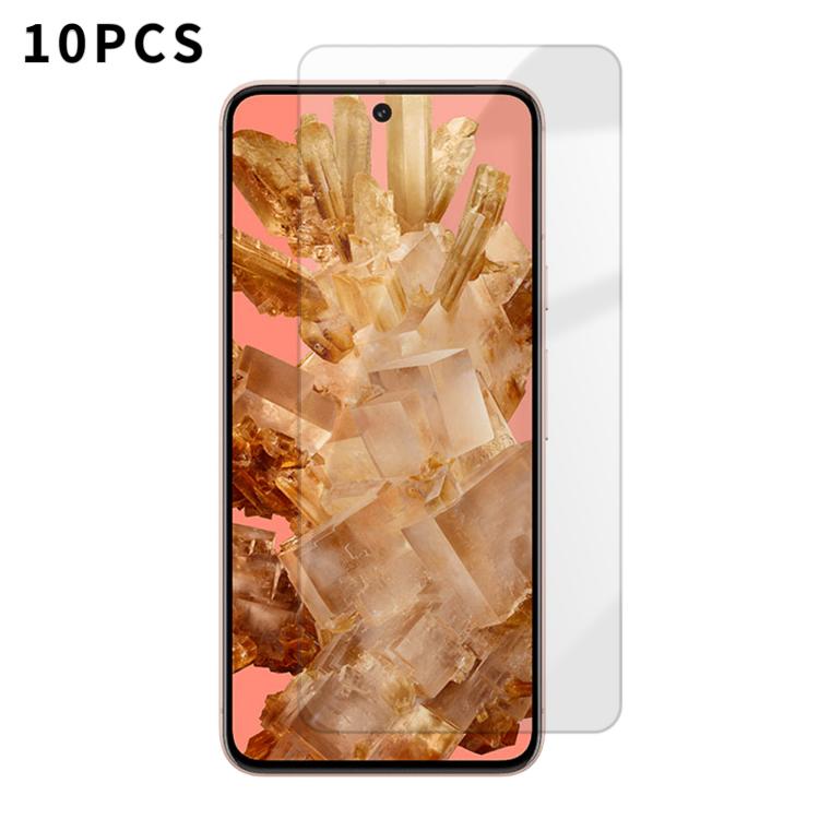 For Google Pixel 8 Kalebol 10pcs High-Aluminum Semi-Screen Anti-Fingerprint HD Tempered Glass Film