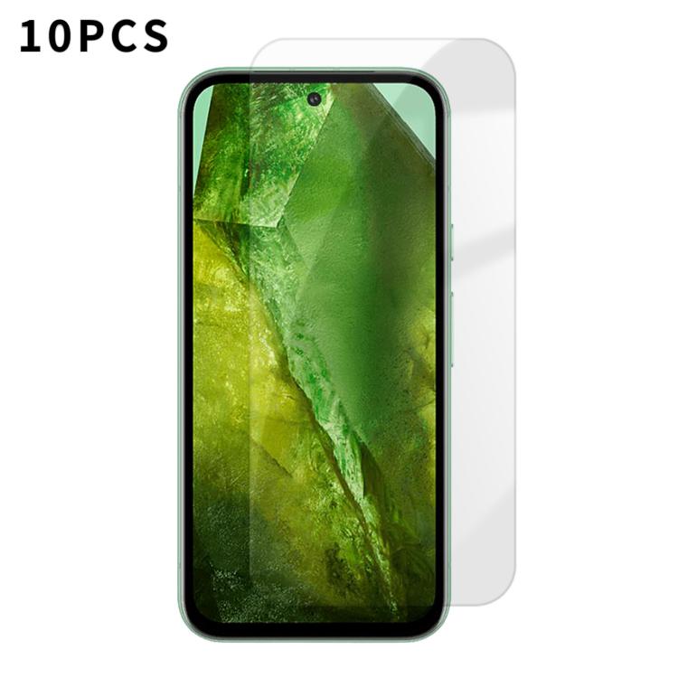 For Google Pixel 8a Kalebol 10pcs High-Aluminum Semi-Screen Anti-Fingerprint HD Tempered Glass Film