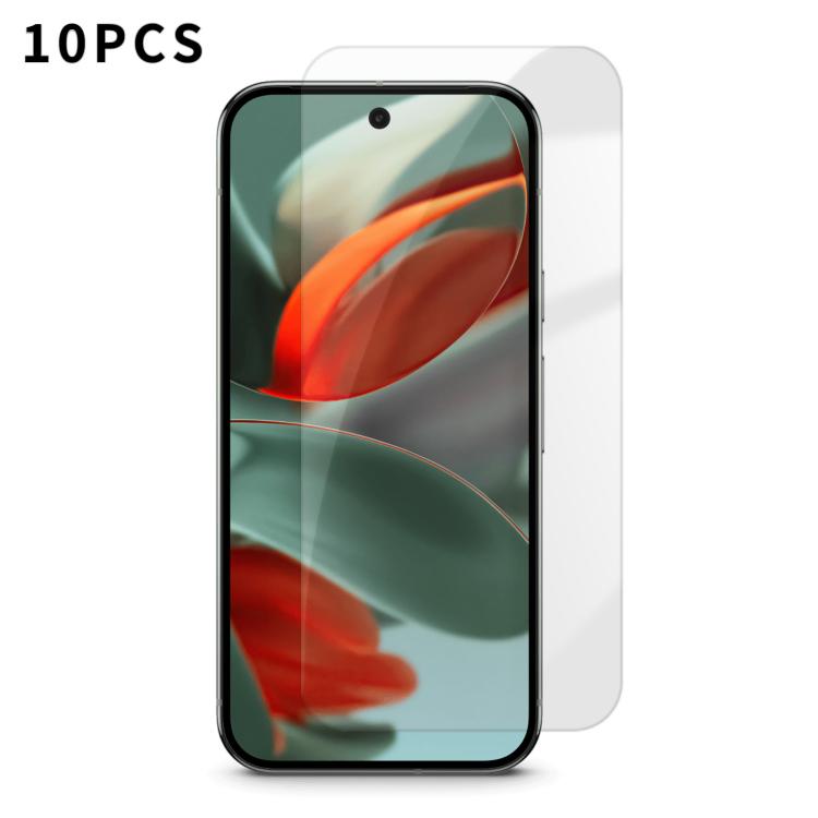 For Google Pixel 9 Pro Kalebol 10pcs High-Aluminum Semi-Screen Anti-Fingerprint HD Tempered Glass Film