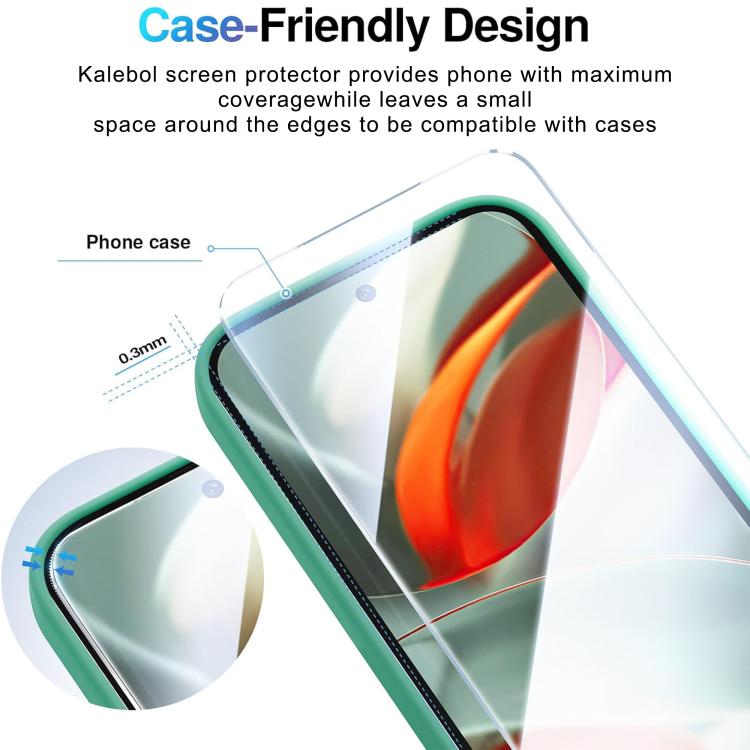 For Google Pixel 8 Kalebol 10pcs High-Aluminum Semi-Screen Anti-Fingerprint HD Tempered Glass Film