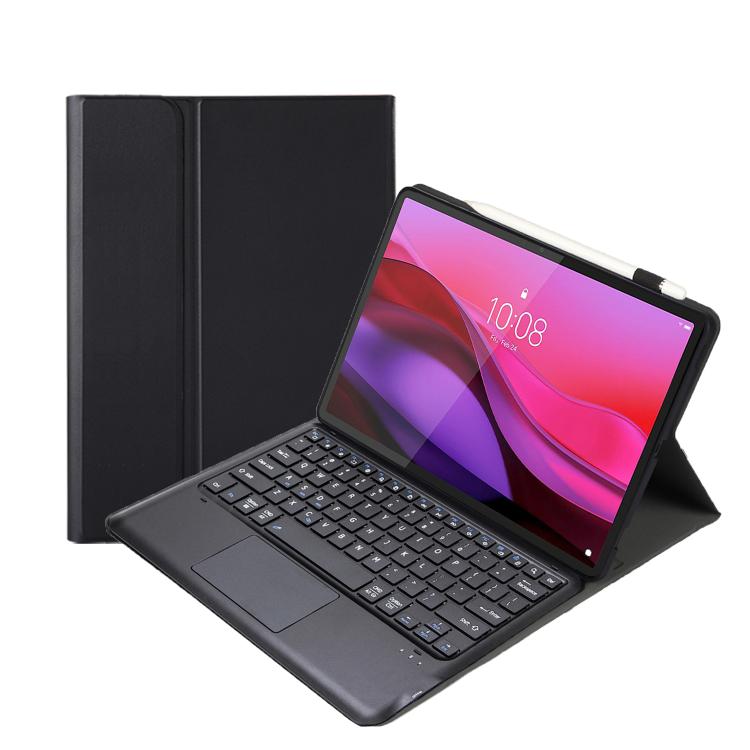 For Lenovo Yoga Tab Plus 12.7 2025 TPU Ultra-thin Detachable Bluetooth Keyboard Tablet Leather Case with Touchpad