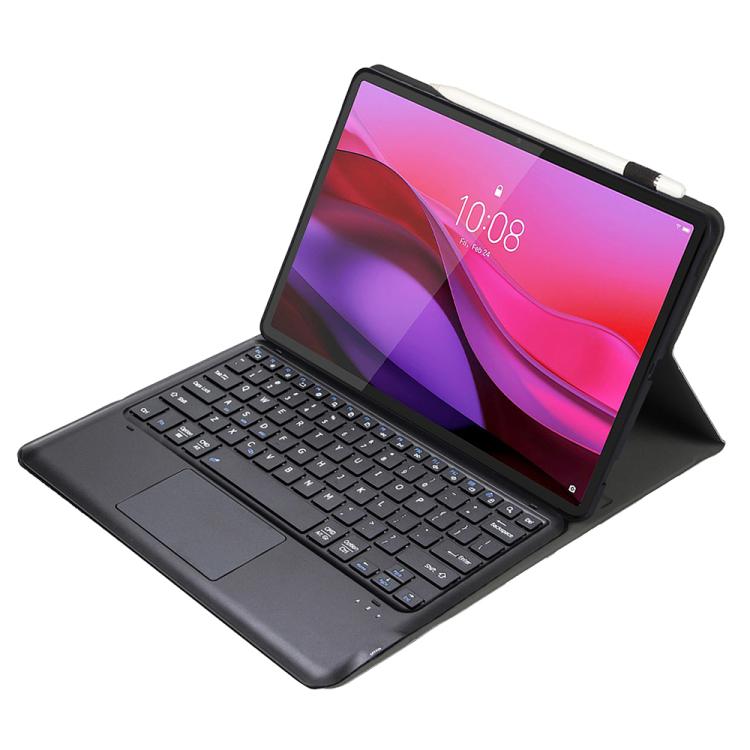 For Lenovo Yoga Tab Plus 12.7 2025 TPU Ultra-thin Detachable Bluetooth Keyboard Tablet Leather Case with Touchpad