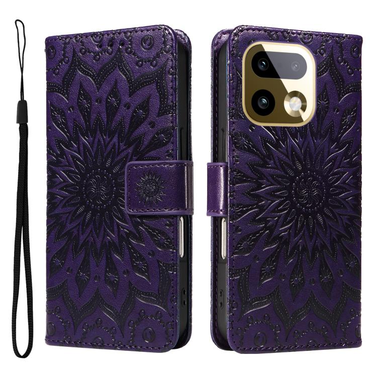 For Realme 16 Pro+ 5G Global Embossed Sunflower Pattern Flip Leather Phone Case