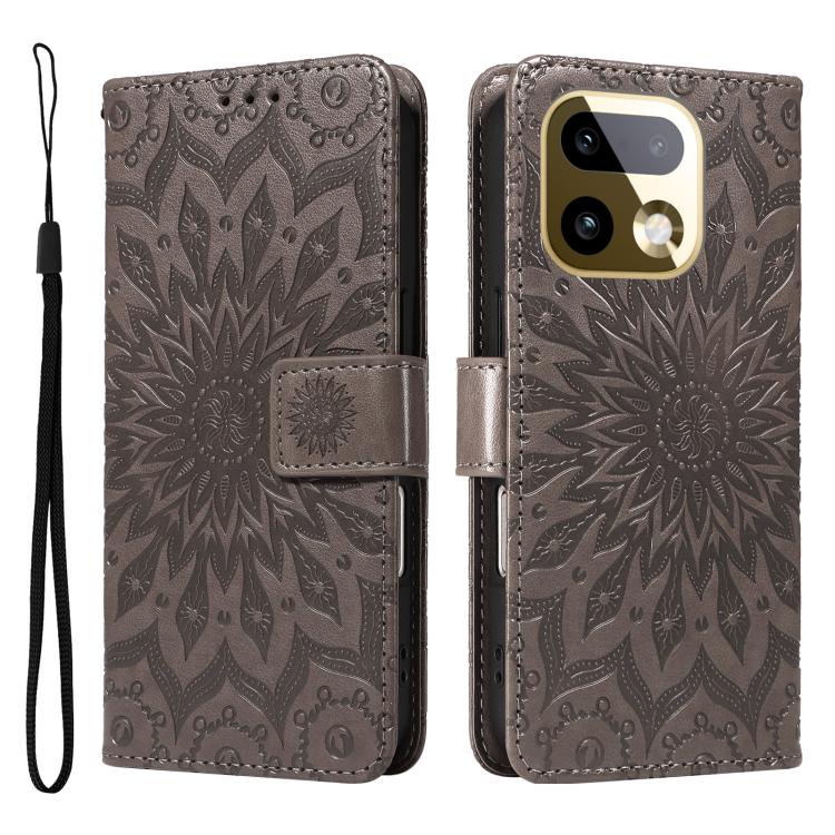 For Realme 16 Pro+ 5G Global Embossed Sunflower Pattern Flip Leather Phone Case