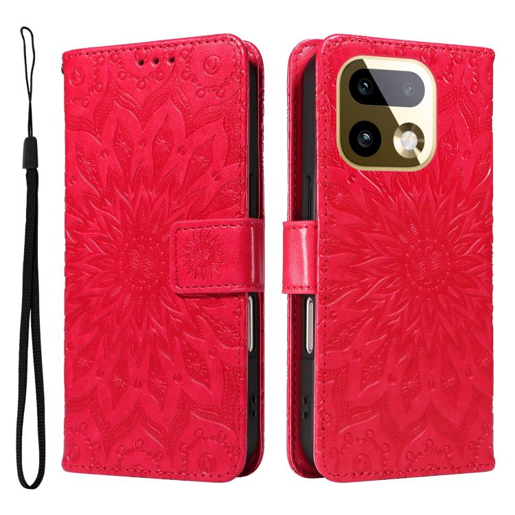 For Realme 16 Pro+ 5G Global Embossed Sunflower Pattern Flip Leather Phone Case