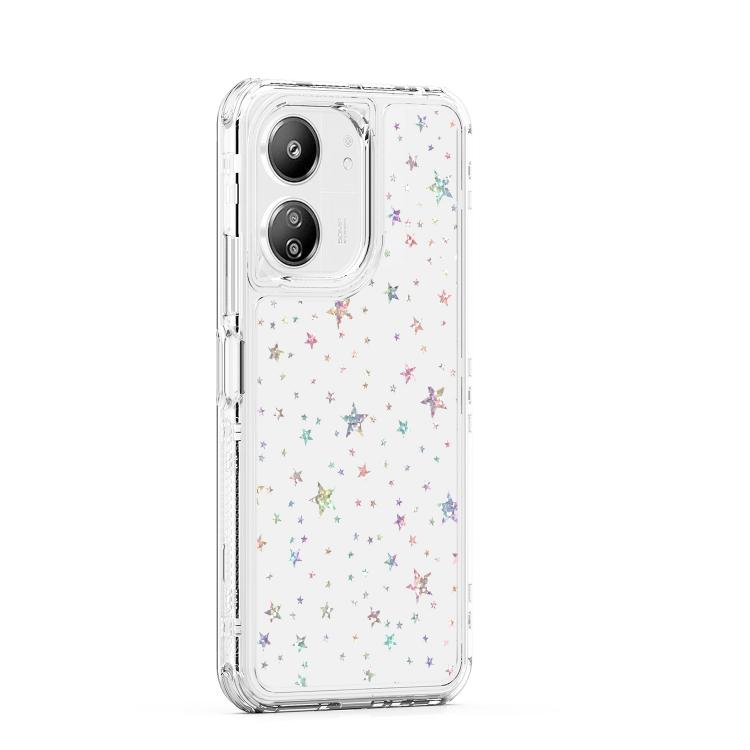 For Redmi 13C Transparent Acrylic Laser Paper Phone Case