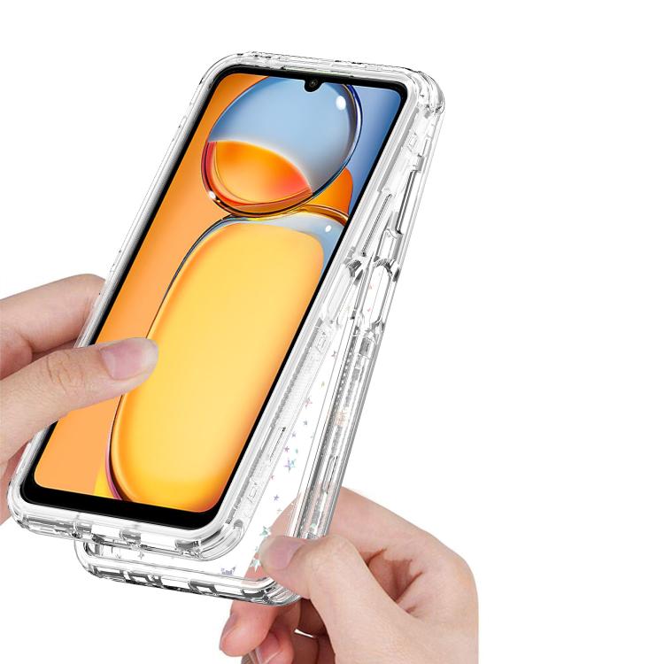 For Redmi 13C Transparent Acrylic Laser Paper Phone Case