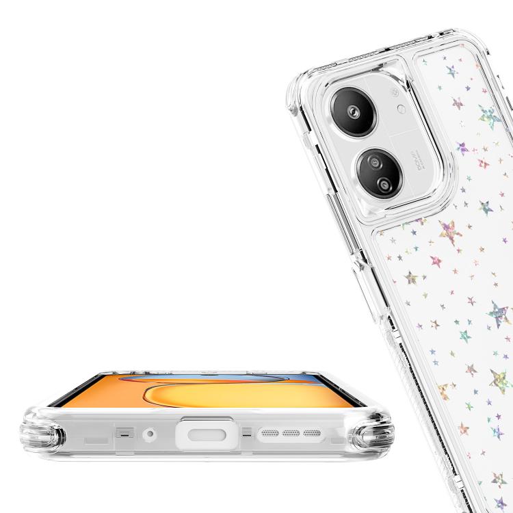 For Redmi 13C Transparent Acrylic Laser Paper Phone Case