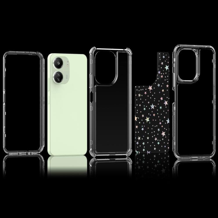 For Redmi 13C Transparent Acrylic Laser Paper Phone Case