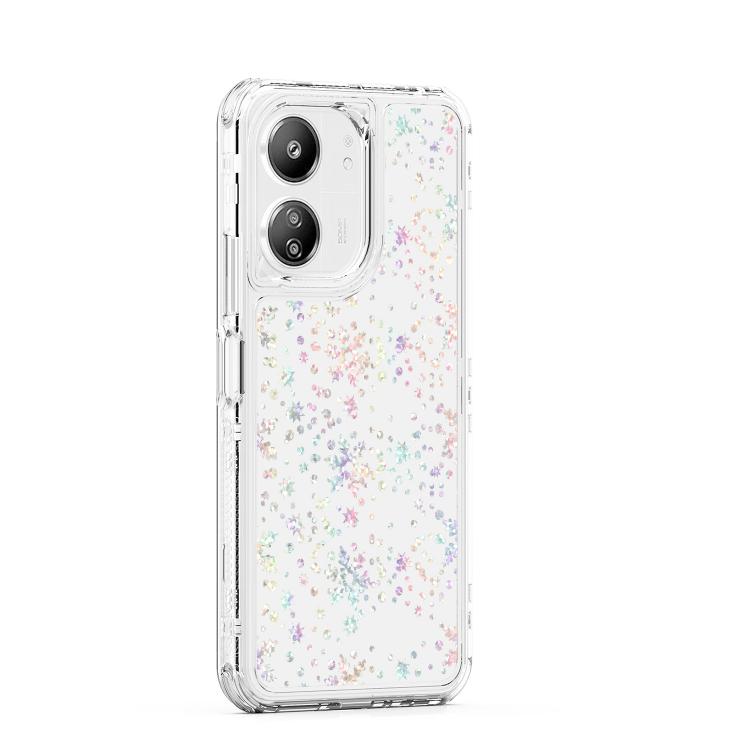 For Redmi 13C Transparent Acrylic Laser Paper Phone Case
