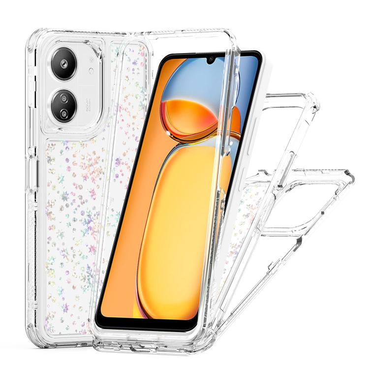 For Redmi 13C Transparent Acrylic Laser Paper Phone Case
