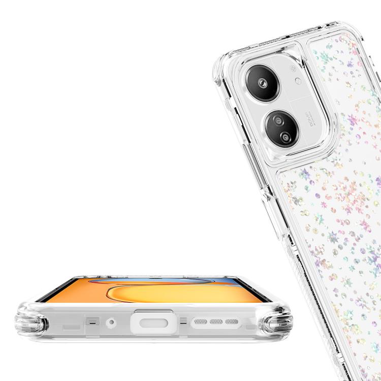 For Redmi 13C Transparent Acrylic Laser Paper Phone Case