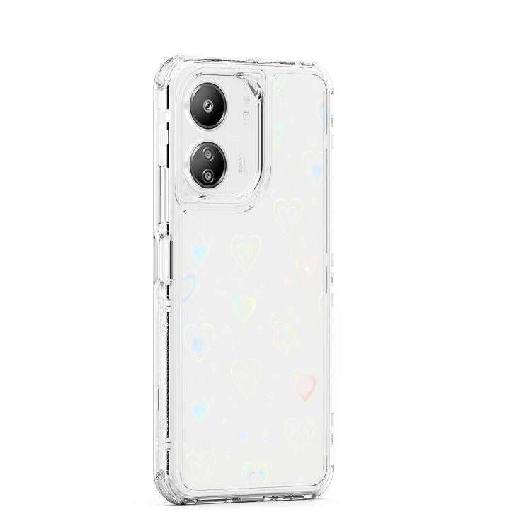 For Redmi 13C Transparent Acrylic Laser Paper Phone Case