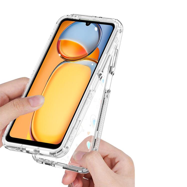 For Redmi 13C Transparent Acrylic Laser Paper Phone Case