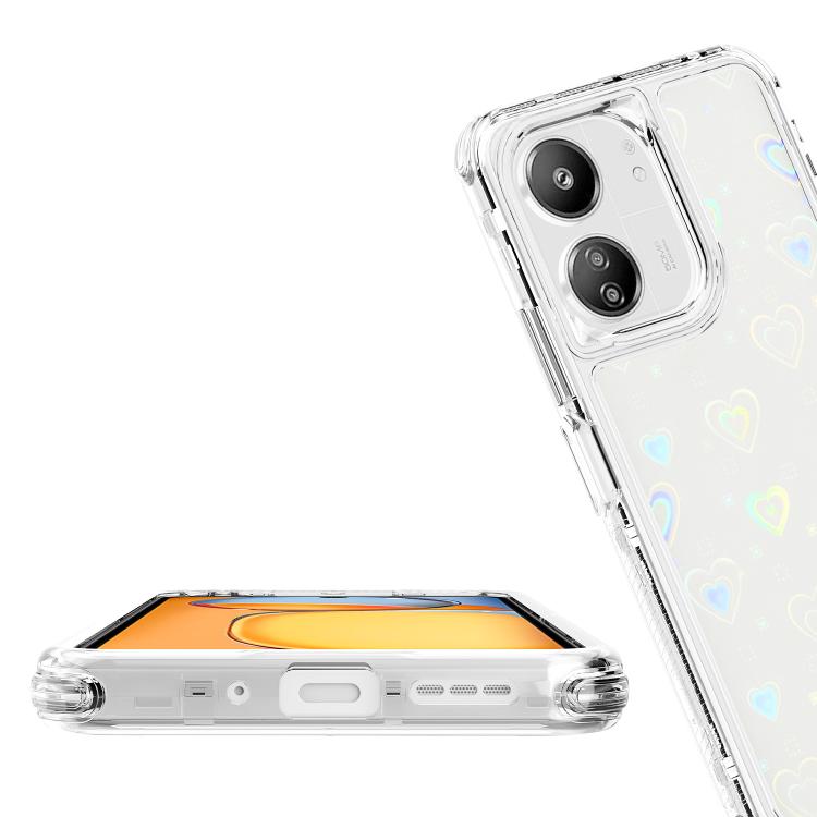 For Redmi 13C Transparent Acrylic Laser Paper Phone Case