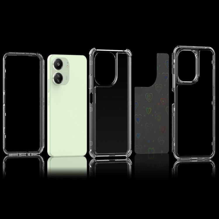For Redmi 13C Transparent Acrylic Laser Paper Phone Case