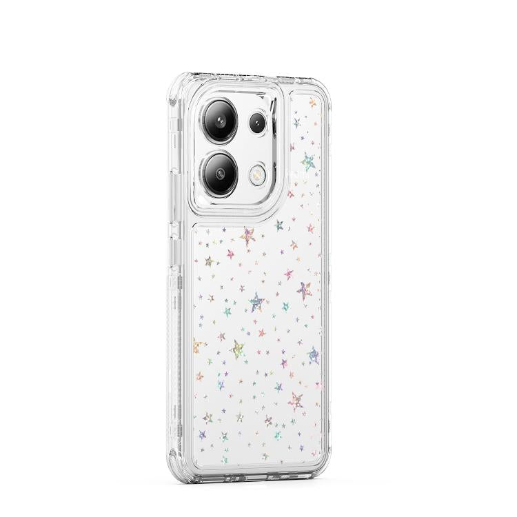 For Redmi Note 13 4G Transparent Acrylic Laser Paper Phone Case