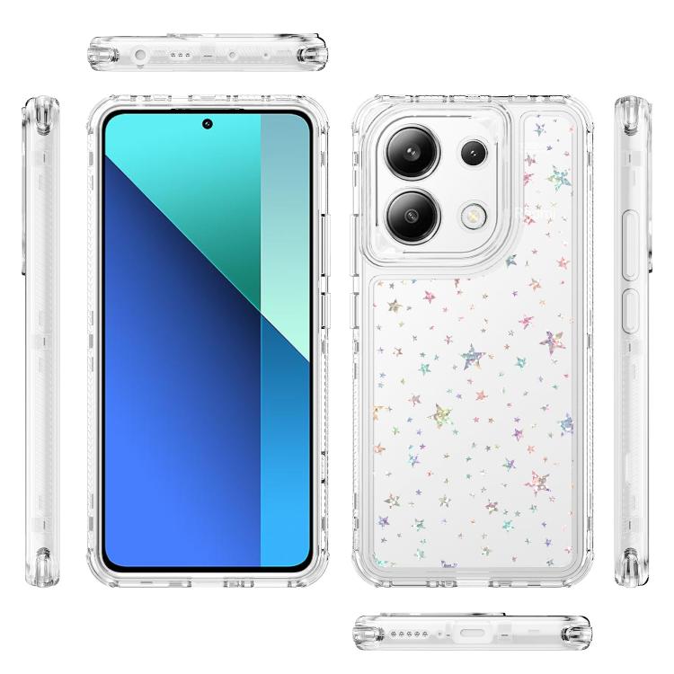 For Redmi Note 13 4G Transparent Acrylic Laser Paper Phone Case