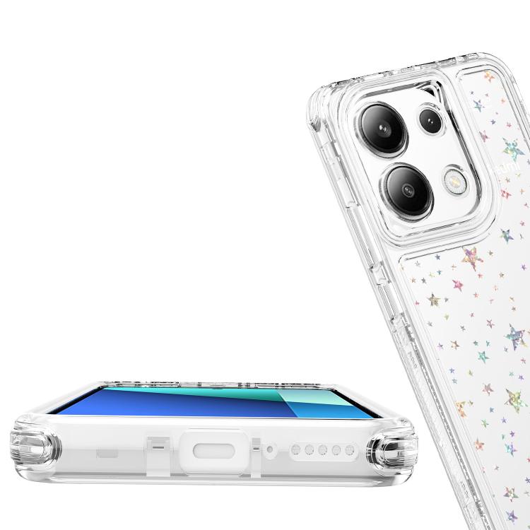 For Redmi Note 13 4G Transparent Acrylic Laser Paper Phone Case