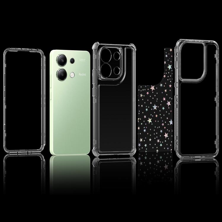 For Redmi Note 13 4G Transparent Acrylic Laser Paper Phone Case