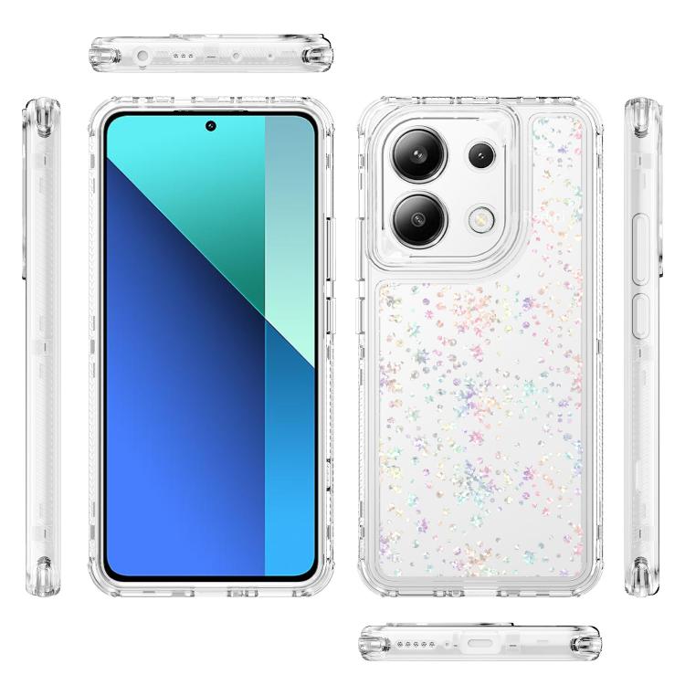 For Redmi Note 13 4G Transparent Acrylic Laser Paper Phone Case