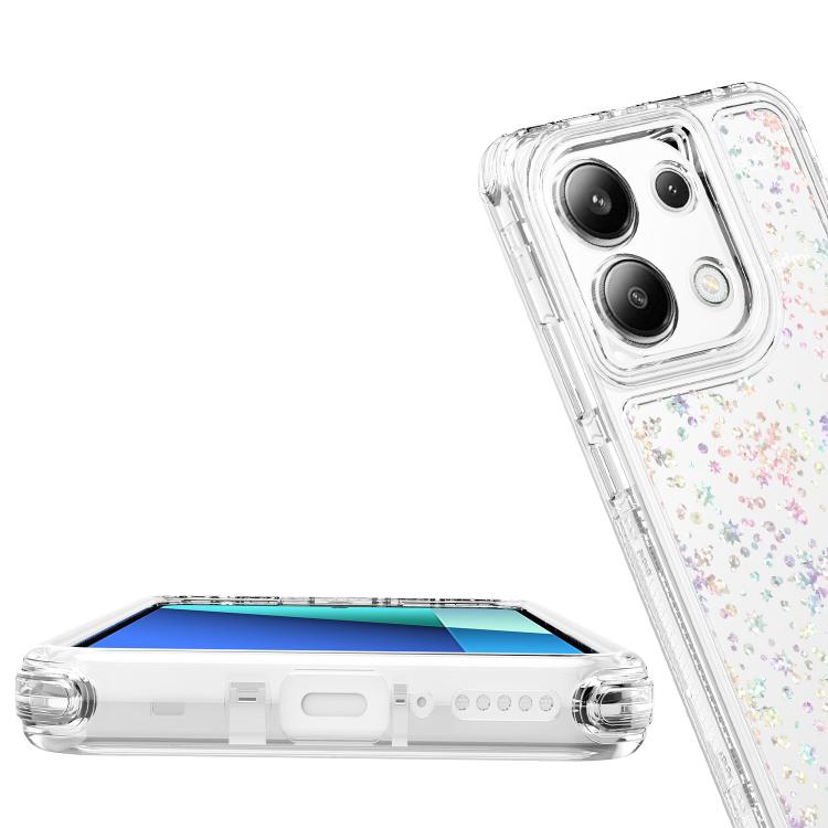 For Redmi Note 13 4G Transparent Acrylic Laser Paper Phone Case