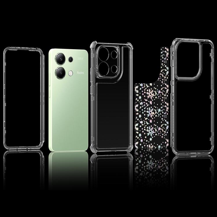 For Redmi Note 13 4G Transparent Acrylic Laser Paper Phone Case