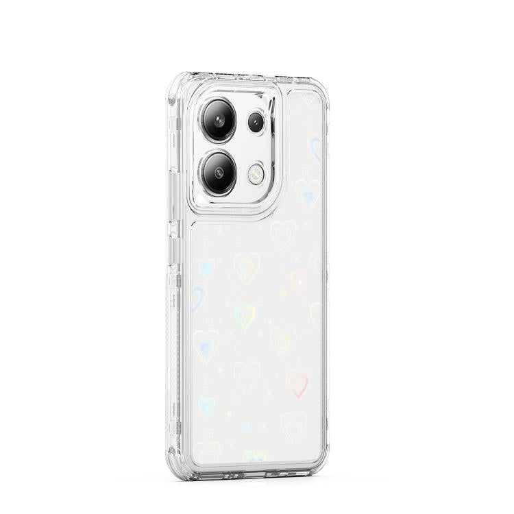 For Redmi Note 13 4G Transparent Acrylic Laser Paper Phone Case