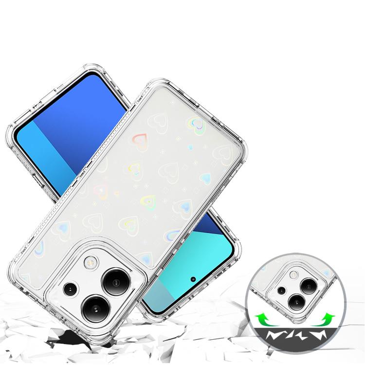 For Redmi Note 13 4G Transparent Acrylic Laser Paper Phone Case