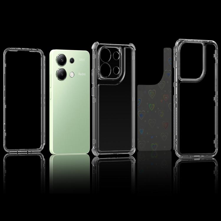 For Redmi Note 13 4G Transparent Acrylic Laser Paper Phone Case