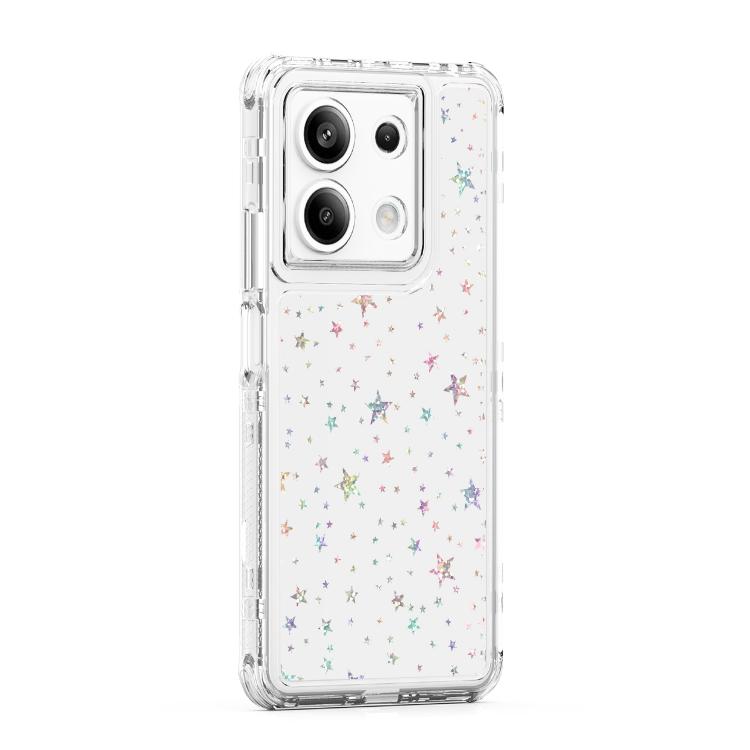 For Redmi Note 13 5G Transparent Acrylic Laser Paper Phone Case