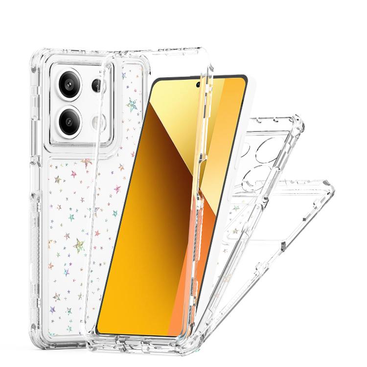For Redmi Note 13 5G Transparent Acrylic Laser Paper Phone Case