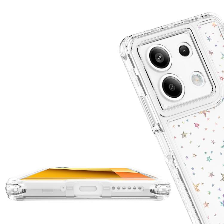 For Redmi Note 13 5G Transparent Acrylic Laser Paper Phone Case