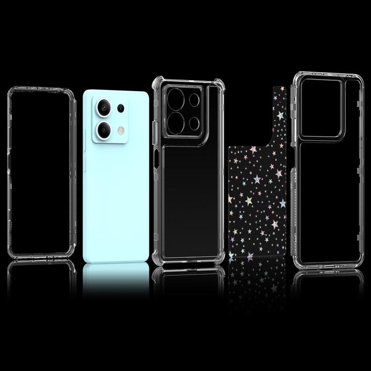 For Redmi Note 13 5G Transparent Acrylic Laser Paper Phone Case