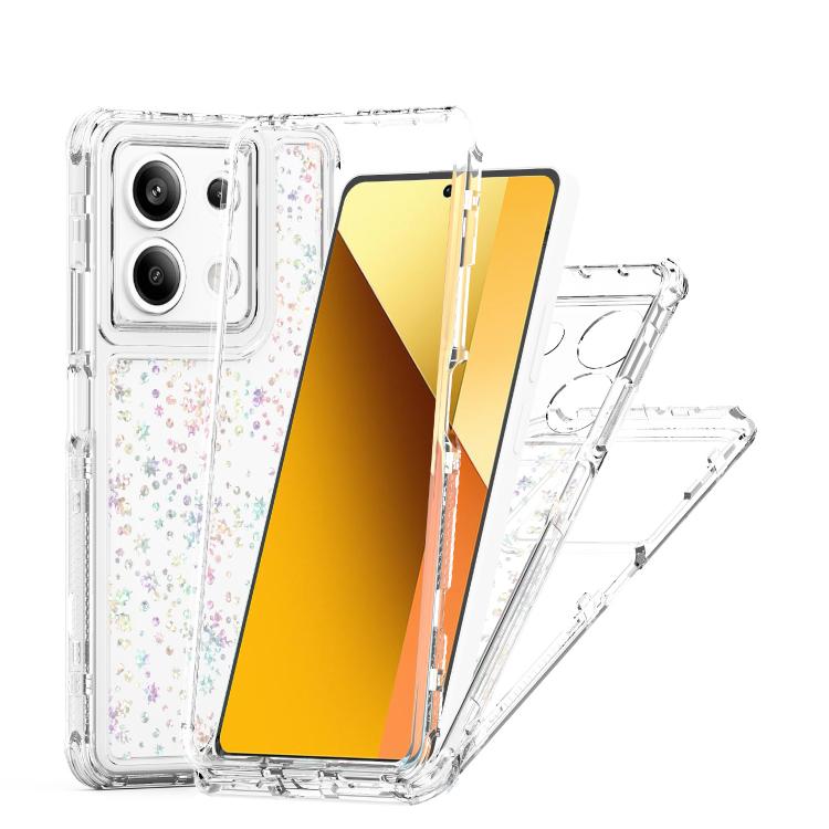 For Redmi Note 13 5G Transparent Acrylic Laser Paper Phone Case