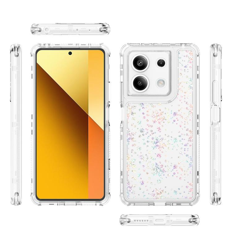For Redmi Note 13 5G Transparent Acrylic Laser Paper Phone Case