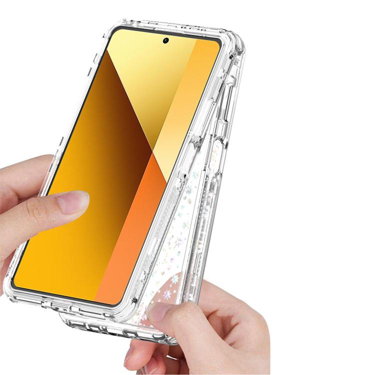 For Redmi Note 13 5G Transparent Acrylic Laser Paper Phone Case