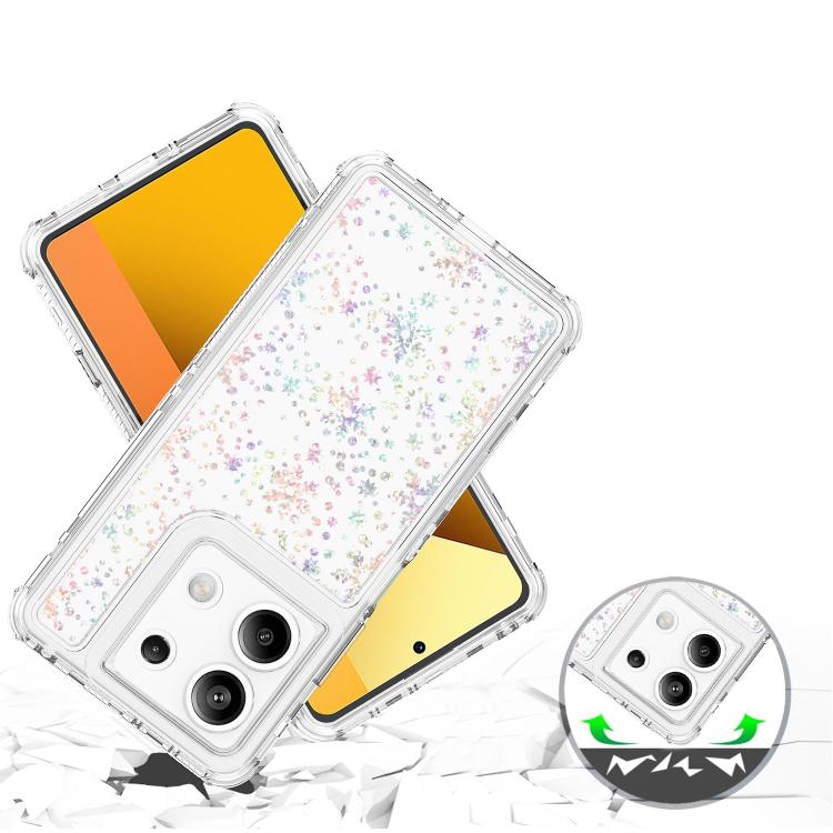 For Redmi Note 13 5G Transparent Acrylic Laser Paper Phone Case