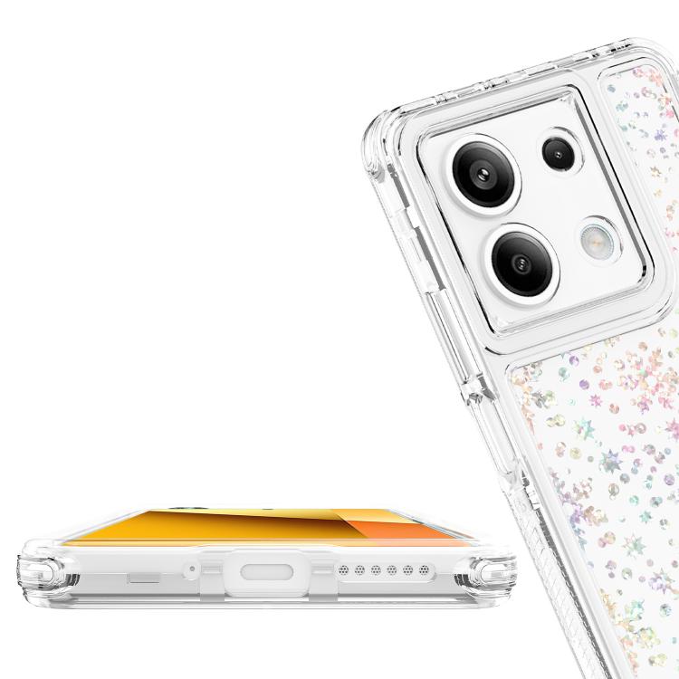 For Redmi Note 13 5G Transparent Acrylic Laser Paper Phone Case