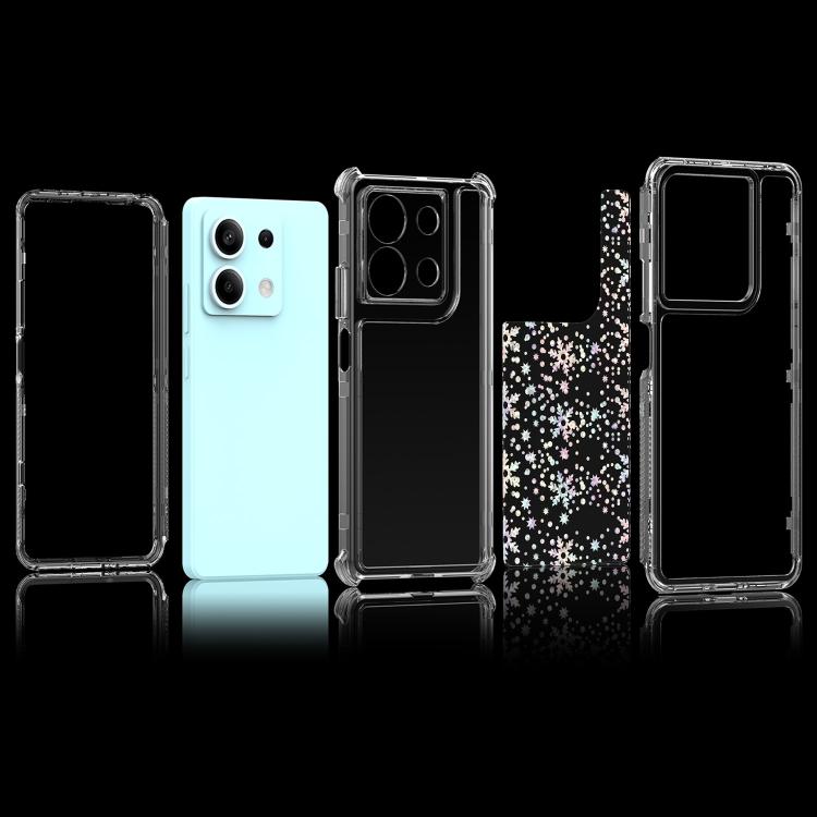 For Redmi Note 13 5G Transparent Acrylic Laser Paper Phone Case
