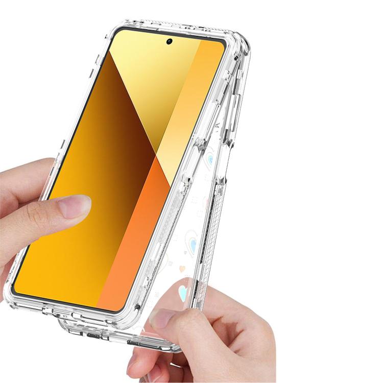 For Redmi Note 13 5G Transparent Acrylic Laser Paper Phone Case
