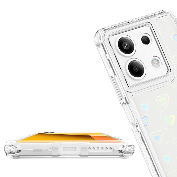 For Redmi Note 13 5G Transparent Acrylic Laser Paper Phone Case
