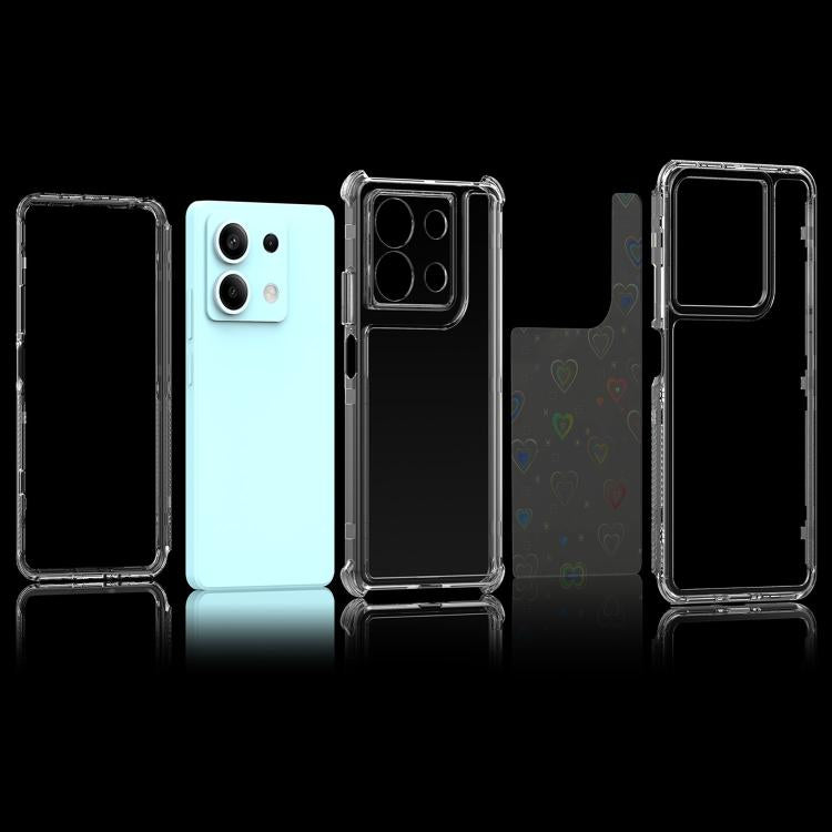 For Redmi Note 13 5G Transparent Acrylic Laser Paper Phone Case