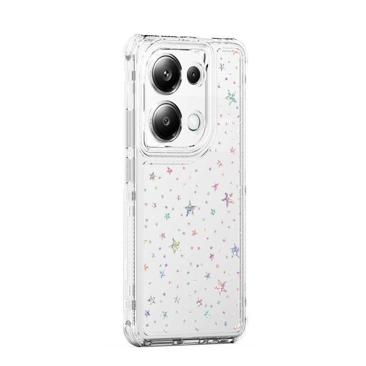 For Redmi Note 13 Pro 4G Transparent Acrylic Laser Paper Phone Case