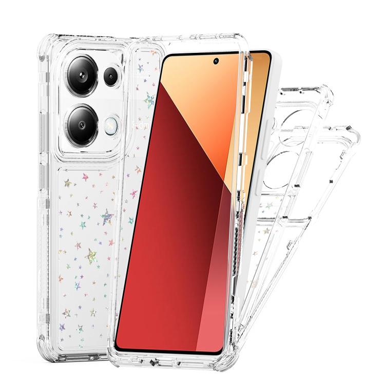For Redmi Note 13 Pro 4G Transparent Acrylic Laser Paper Phone Case
