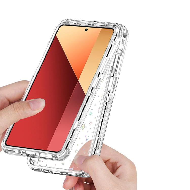 For Redmi Note 13 Pro 4G Transparent Acrylic Laser Paper Phone Case